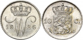 BELGIQUE, Royaume des Pays-Bas, Guillaume Ier (1815-1830), AR 10 cents, 1826B, Bruxelles. Sch. 311.
SUP à FDC