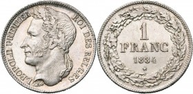 BELGIQUE, Royaume, Léopold Ier (1831-1865), AR 1 franc, 1834. Dupriez 92.
pr. FDC