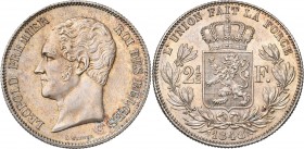 BELGIQUE, Royaume, Léopold Ier (1831-1865), AR 2 1/2 francs, 1848. Petite tête. Dupriez 382. Belle patine.
SUP