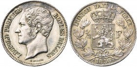 BELGIQUE, Royaume, Léopold Ier (1831-1865), AR 1/2 franc, 1850. L WIENER sans point. Bogaert 485B1. Très rare.
FDC

Provient de Spink, Zürich, 15 o...