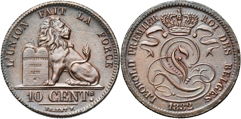 BELGIQUE, Royaume, Léopold Ier (1831-1865), Cu 10 centimes, 1832. BRAEMT F. avec...