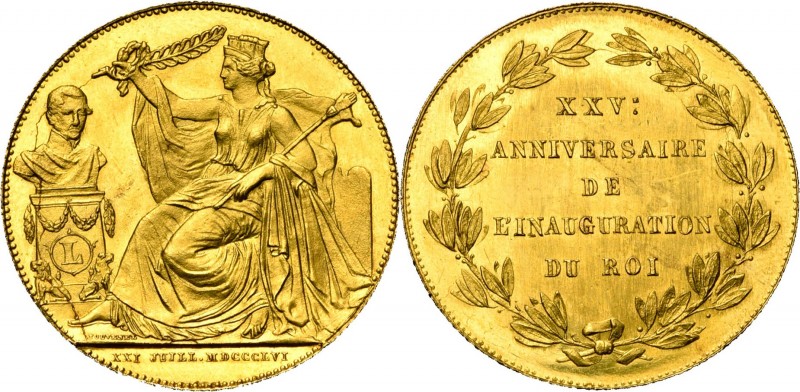 BELGIQUE, Royaume, Léopold Ier (1831-1865), AV 40 francs, 1856. 25e anniversaire...