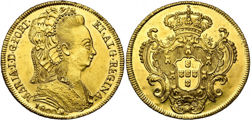 BRESIL, Maria, veuve de Pedro III (1786-1805), AV 6400 reis, 1800R, Rio de Janei...