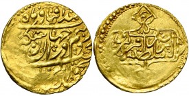 IRAN, ZAND Karim Khan (AD 1753-1779/AH 1166-1193) AV 1/4 mohur, date missing, Qazvin. Type C (1174-1193). Farahbakhsh - (type 291); K.M. 525; Album 27...