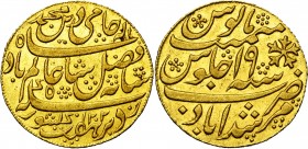 INDIA (BRITISH), BENGAL PRESIDENCY, East India Company, AV mohur, (1793-1818), Calcutta. Murshidabad type with frozen RY 19 of Shah Alam II and AH 120...