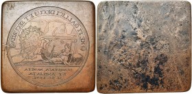 FRANCE, plaquette gravée en négatif au type du revers d''une médaille de 1671 par Mauger (Méd. Louis le Grand, 117). R/ FRETI GALLICI DECUS ET SECURIT...
