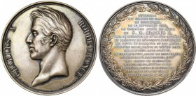 FRANCE, AR médaille, 1826, Caqué. Ouverture des écluses de chasse de Dunkerque. D/ T. de Charles X à g. R/ Inscription en dix-neuf lignes dans une cou...
