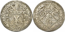 PAYS-BAS SEPTENTRIONAUX, AR jeton, s.d. (1596). Mariage de Hessel van Hermane et d''Anna van Lyauckema. D/ Ecu orné et couronné, cimé d''un lion issan...