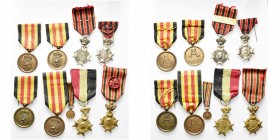 BELGIQUE, lot de 9 décorations relatives à la guerre franco-prussienne de 1870-1871: 5 médailles commémoratives 1870-1871 (dont une miniature) et 4 cr...