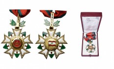 LIBAN, Ordre national du Cèdre, croix de commandeur, 2e type (depuis 1943). Ecrin Huguenin (Le Locle).