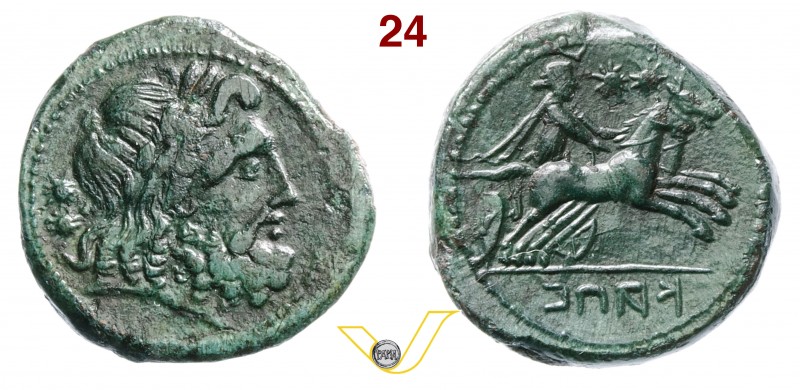 CAMPANIA - Capua (216-214 a.C.) Bioncia. D/ Testa laureata di Zeus R/ Diana su b...