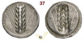 LUCANIA - Metapontum (540-525 a.C.) Statere. D/ Spiga d'orzo in rilievo e a d. MET R/ Spiga in incuso. SNG ANS 185 H.N. 1467 Ag g 7,87 • Ex Lanz, asta...