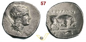 LUCANIA - Thurium (dopo il 280 a.C.) Statere. D/ Testa elmata di Athena R/ Toro cozzante e all'esergo delfino. Weber 899 H.N. 1902 Ag g 6,35 • Ex NAC,...