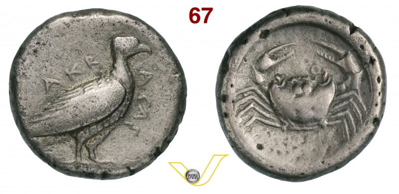 SICILIA - Agrigentum (480-470 a.C.) Didracma. D/ Aquila R/ Granchio. SNG ANS 954...