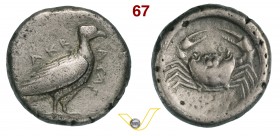 SICILIA - Agrigentum (480-470 a.C.) Didracma. D/ Aquila R/ Granchio. SNG ANS 954 Mont. 3801 Ag g 8,2 • Ex Fornoni, 05.2000 q.BB