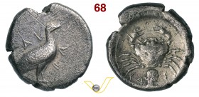 SICILIA - Agrigentum (480-470 a.C.) Didracma. D/ Aquila R/ Granchio; sotto una piccola testa maschile. SNG ANS 958 Mont. 3803 Ag g 8,33 • Ex Nummus et...
