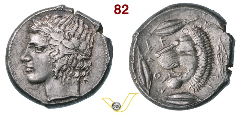 SICILIA - Leontini (450 a.C. circa) Tetradracma. D/ Testa laureata di Apollo R/ ...