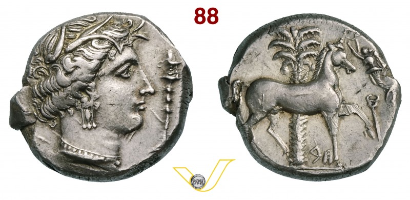 SICILIA - Siculo Puniche (317-310 a.C.) Tetradracma (Entella) D/ Testa di Tanit/...