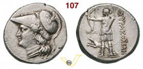 SICILIA - SyracusaeQuinta Democrazia (214-212 a.C.) 12 Litre. D/ Testa elmata di Athena R/ Artemide in atto di scoccare una freccia; ai suoi piedi un ...