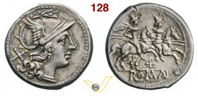 ANONIME (211-170 a.C.) Denario, simbolo stella. D/ Testa di Roma R/ I Dioscuri al galoppo verso d. B. 20 Syd. 263 Cr. 113/1 A.V. 29 Ag g 3,98 • Ex Bus...