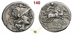 AFRANIA - Spurius Afranius (150 a.C.) Denario. D/ Testa di Roma R/ La Vittoria su biga. B. 1 Syd. 388 Cr. 206/5 A.V. 71 Ag g 3,84 • Ex Aureli, 10.1976...