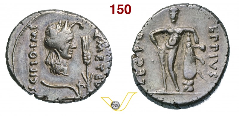 CAECILIA - Q. Caecilius Metellus Pius Scipio Imperator (47-46 a.C.) Denario. D/ ...