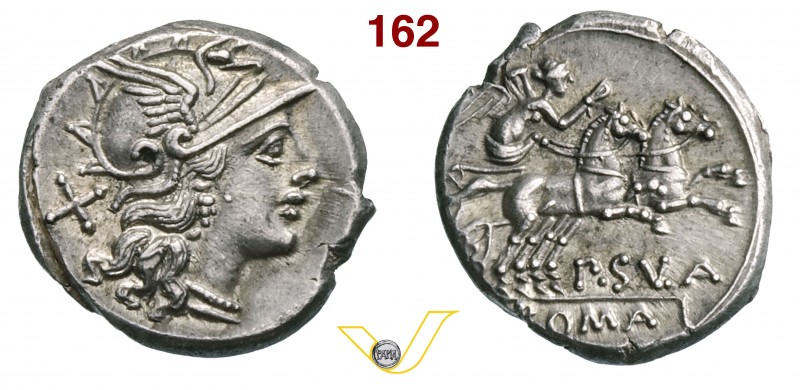 CORNELIA - P. Cornelius Sulla (151 a.C.) Denario. D/ Testa elmata di Roma R/ La ...