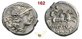 CORNELIA - P. Cornelius Sulla (151 a.C.) Denario. D/ Testa elmata di Roma R/ La Vittoria su biga. B. 1 Syd. 386 Cr. 205/1 A.V. 222 Ag g 3,77 • Ex Pont...