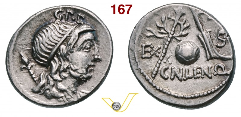 CORNELIA - Cn. Cornelius Lentulus (76-75 a.C.) Denario. D/ Busto del Genio del P...