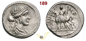 LICINIA - P. Licinius Crassus M.f. (55 a.C.) Denario. D/ Busto laureato di Venere R/ Cavaliere romano con lancia e scudo accanto al suo cavallo. B. 18...