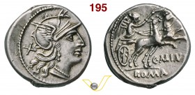 MAIANIA - C. Maianius (153 a.C.) Denario. D/ Testa elmata di Roma R/ La Vittoria con frusta su biga. B. 1 Syd. 427 Cr. 203/1a A.V. 371 Ag g 4,03 • Ex ...