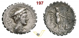 MAMILIA - C. Mamilius Limetanus (82 a.C.) Denario. D/ Busto di Mercurio; dietro un caduceo R/ Ulisse viene riconosciuto dal suo cane Argo. B. 6 Syd. 7...