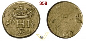 MILANO - Peso "PHI" (epoca di Filippo III o IV) corrispondente al Mezzo Filippo d'argento. mm 26,7 g 13,93