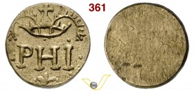 MILANO - Peso "PHI" (epoca di Filippo III o IV) corrispondente al quarto di Filippo d'argento. mm 21,3 g 6,93