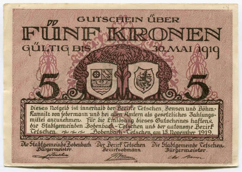 Czechoslovakia 5 Kronen 1918
aUNC