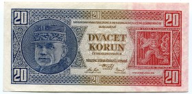 Czechoslovakia 20 Korun 1926
P# 20a; AUNC-