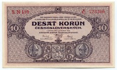 Czechoslovakia 10 Korun 1927
P# 20a; # SN 199 723300; UNC