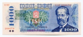 Czechoslovakia 1000 Korun 1993 (1985) With Stamp Image Printed
P# 3b; UNC