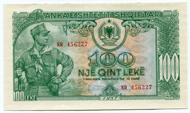 Albania 100 Leke 1957
P# 30; UNC