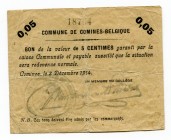 Belgium 5 Centimes 1914 WWI
Commune De Comines-Belgique