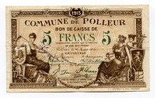 Belgium 5 Francs 1915 WWI
Commune De Polleur