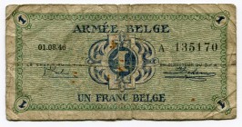 Belgium 1 Frank 1946
P# M1; F+