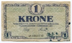 Denmark 1 Krone 1921 Stain
P# 12g; VF