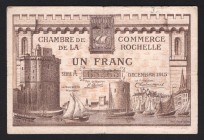 France Chambre de Commerce de La Rochelle 1 Franks 1915
№ 68265; VF