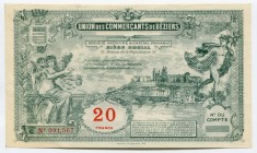 France 20 Francs 1920
Union des Commerçants de Béziers; Large Banknote