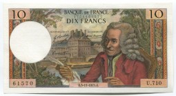 France 10 Francs 1971
P# 147c; UNC; "Voltaire"