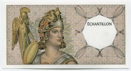France Athena 1985 Specimen
Banque de France testnote; UNC; "Athena"
