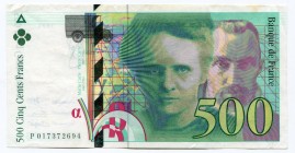 France 500 Francs 1994
P# 160a; Marie and Pierre Curie at right; XF+/AUNC-