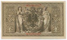 Germany - Empire 1000 Mark 1910
P# 13; UNC; Red Seal; Large Banknote