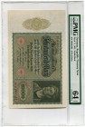 Germany - Weimar Republic 10000 Mark 1922 PMG 64
P# 71